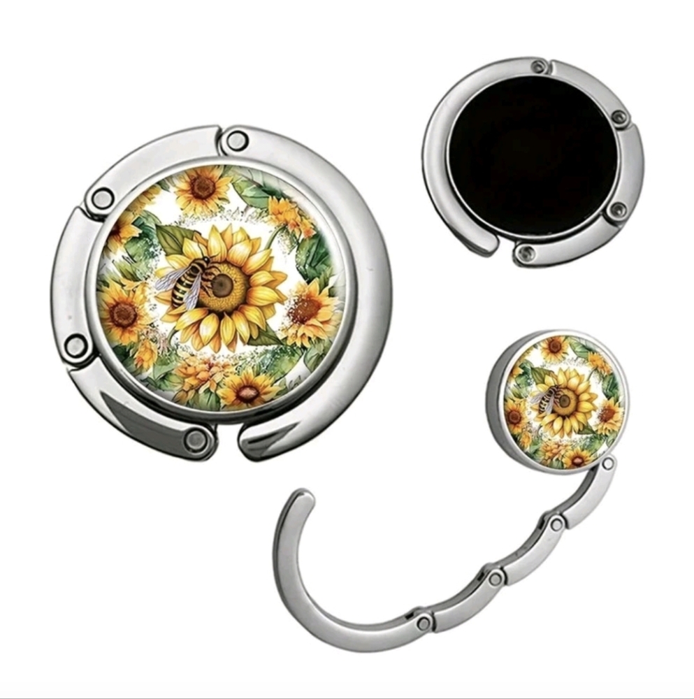 Sunflower and Bee Purse Hook